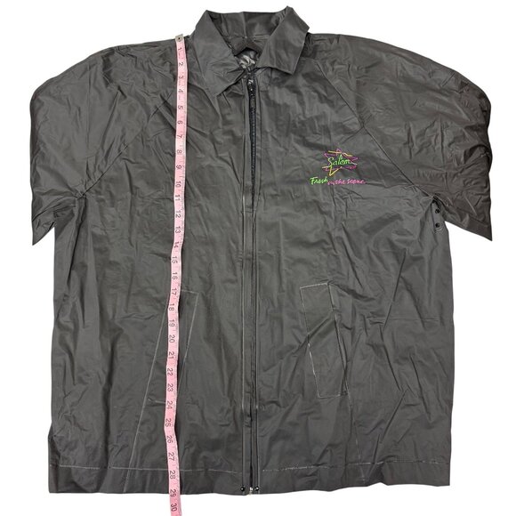 Vtg Salem Fresh On The Scene Cigarettes Windbreaker 90s Retro Black Neon PVC OS - Picture 10 of 12